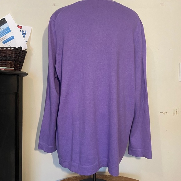 Talbots Purple Women's cardigan v-neck Sweater size 3Xp - Picture 3 of 5